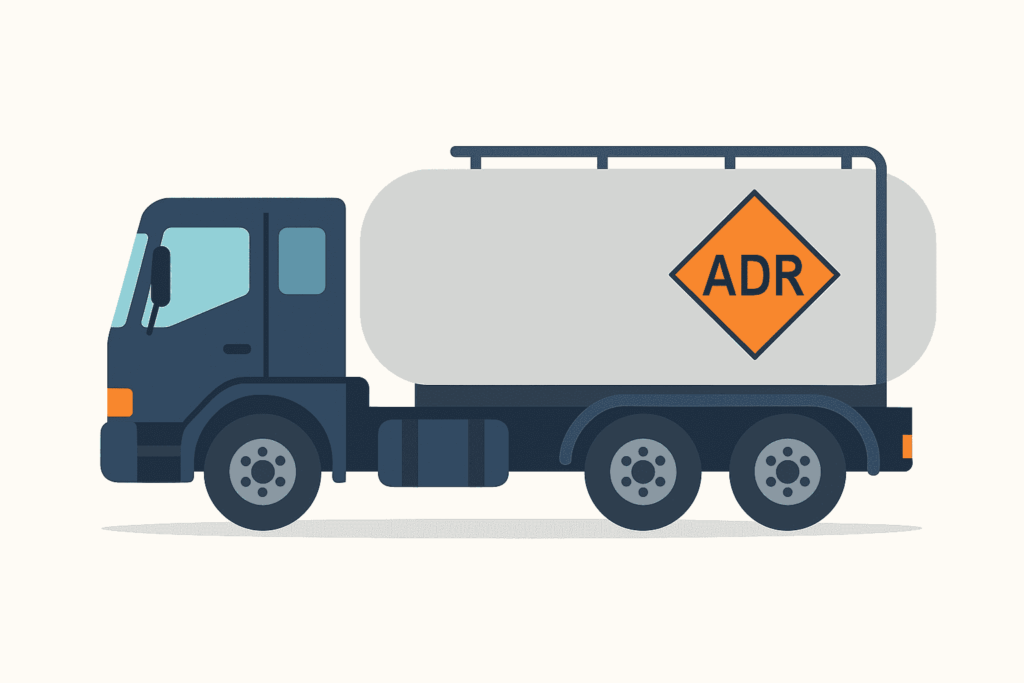 Illustratieve afbeelding van een ADR vrachtwagen