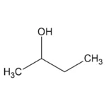 Molecuulstructuur van Methylethylketon (MEK) met vijf koolstofatomen, tien waterstofatomen en één zuurstofatoom.