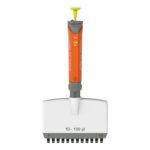 Precision pipette for laboratory use, 10-100 µl volume range, high accuracy and reliability.