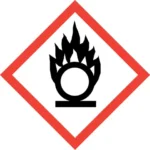 GHS03 pictogram dat een vlam boven een cirkel toont.
