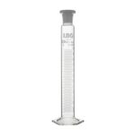 Clear 250ml laboratory graduated cylinder for precise measurement.