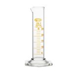 1. Laboratory glass graduated cylinder for accurate measurement of liquids.