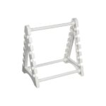 White plastic pill crusher with ergonomic design for easy medication grinding.