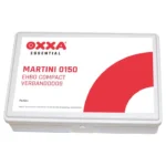 OXXA Essential Martini 0150 – compacte EHBO/verbanddoos in witte koffer met rood logo.