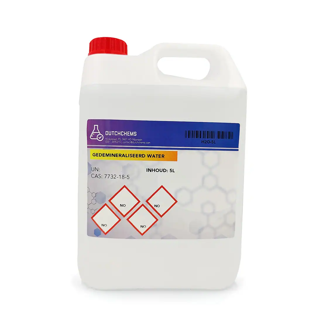 Demiwater 5-liter jerrycan van DutchChems met gedemineraliseerd water
