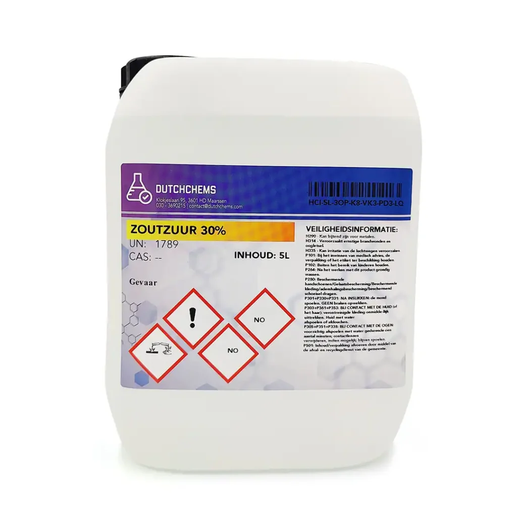Zoutzuur 30% in een 5 liter jerrycan