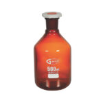 Reagensfles smalle hals met PP stop, amberkleurig
